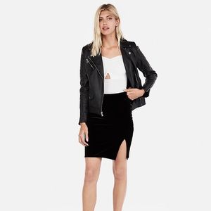 Express velvet mid thigh skirt